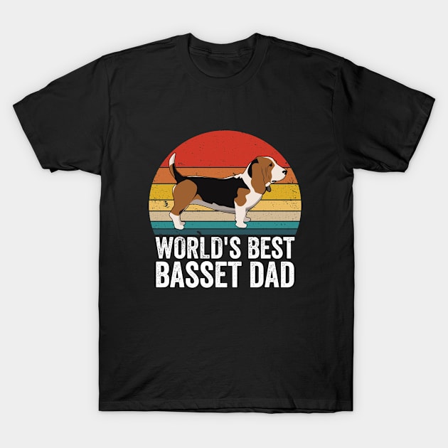 Basset Hound - Worlds Best Basset Dad T-Shirt by Kudostees